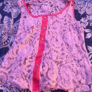 See through top size-large color- pink and coral pink  brand - pearl